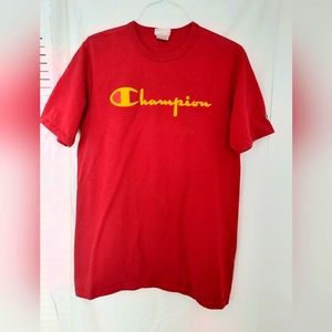 Champion 100% Cotton Men's T-Shirt Classic Tee Crewneck Script Logo Size Large